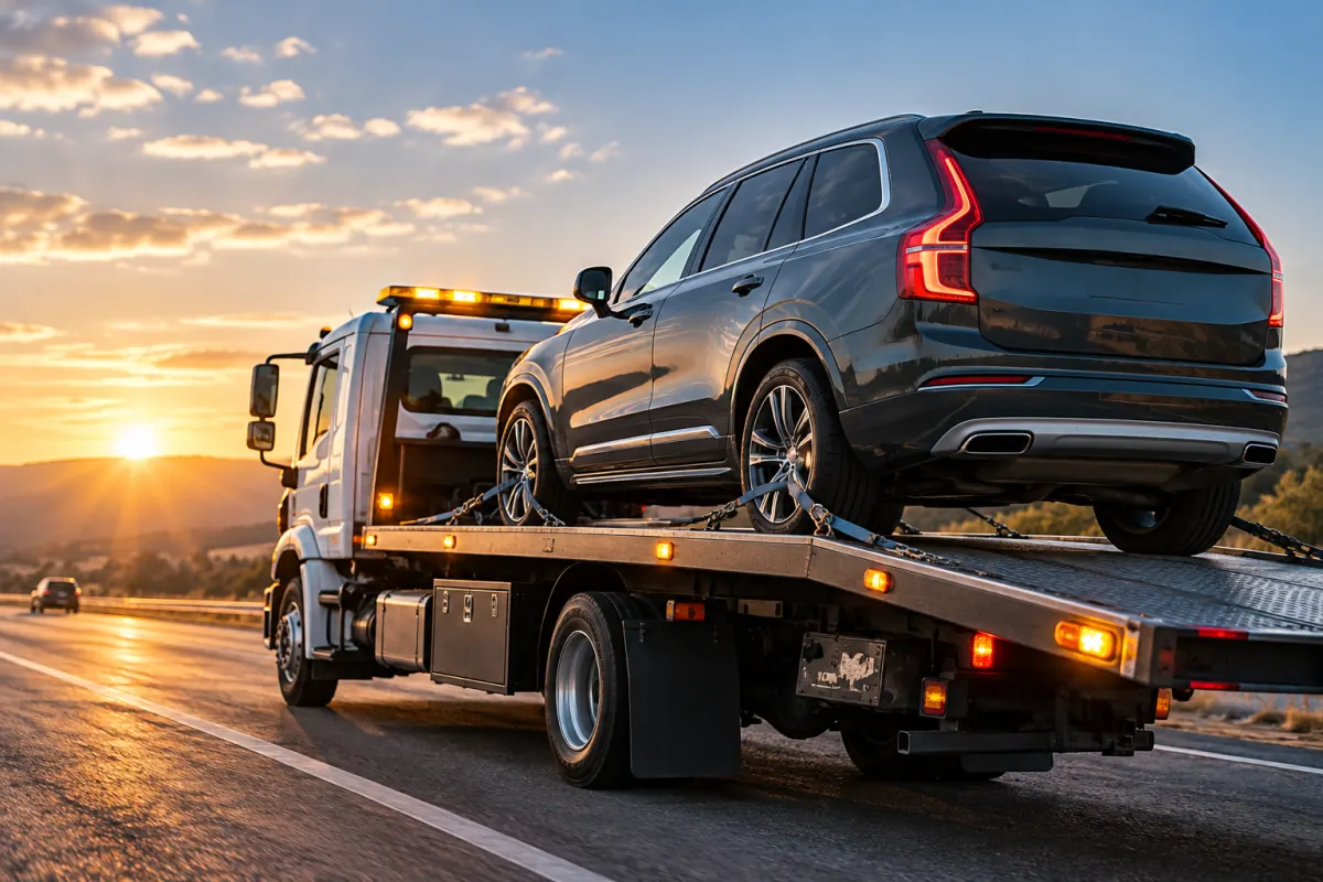 Towing Services roadside assistance at sunset